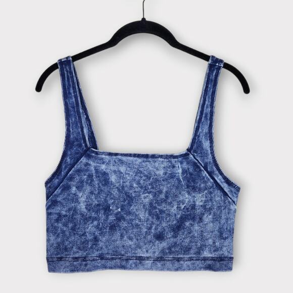 NEW Out From Under Drew Seamless Ribbed Bra Top Blue Women's Large - Picture 1 of 6